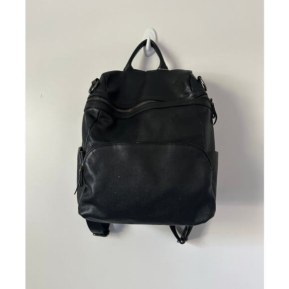Heshe Black Leather Backpack - Picture 1 of 16